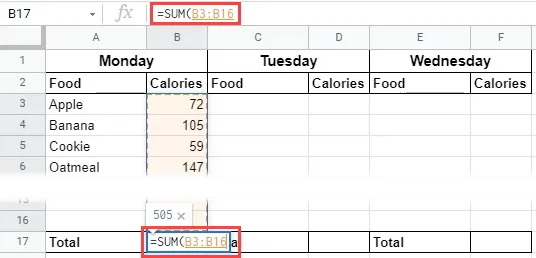 Sử dụng hàm VLOOKUP trong Google Sheet để tính toán lượng calo - hình 9