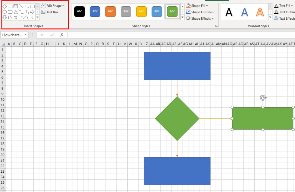 Cách vẽ lưu đồ trong Excel với công cụ Shapes - hình 7